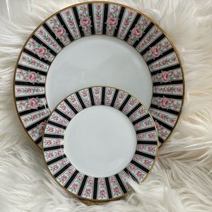 Fitz and Floyd “ Victoriana” Fine Porcelain Dinner Plate and Dessert Plate